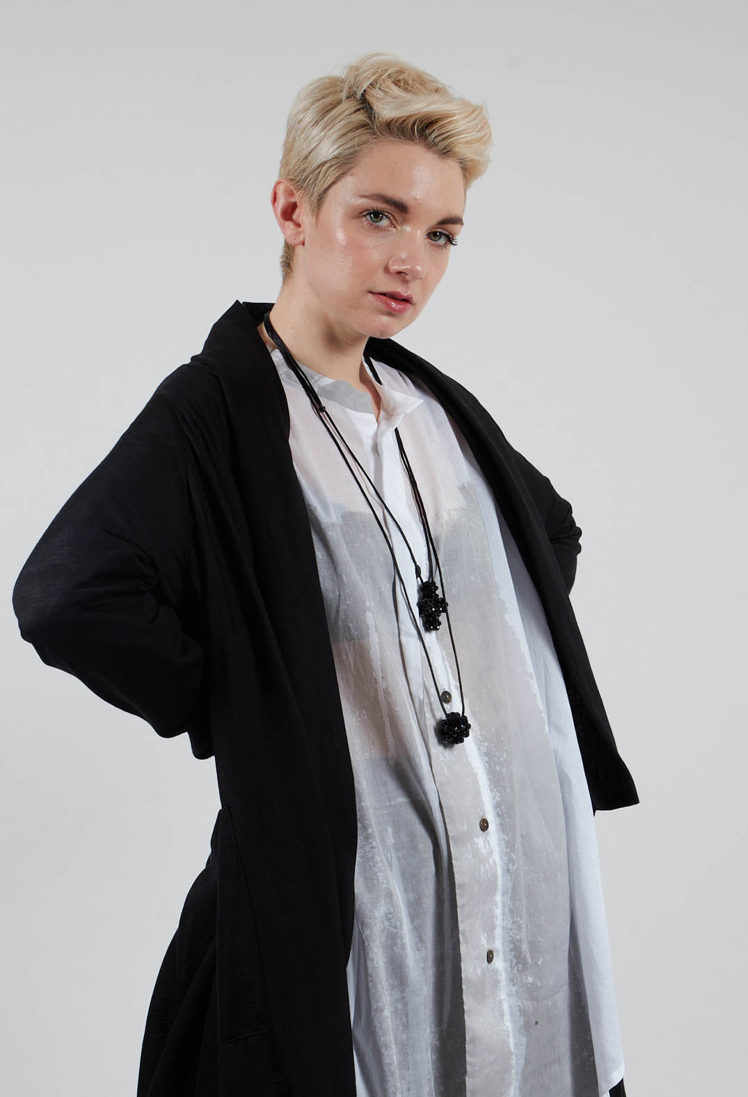 Longline Cardigan in Black