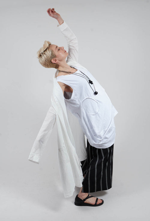 Longline Cardigan in White