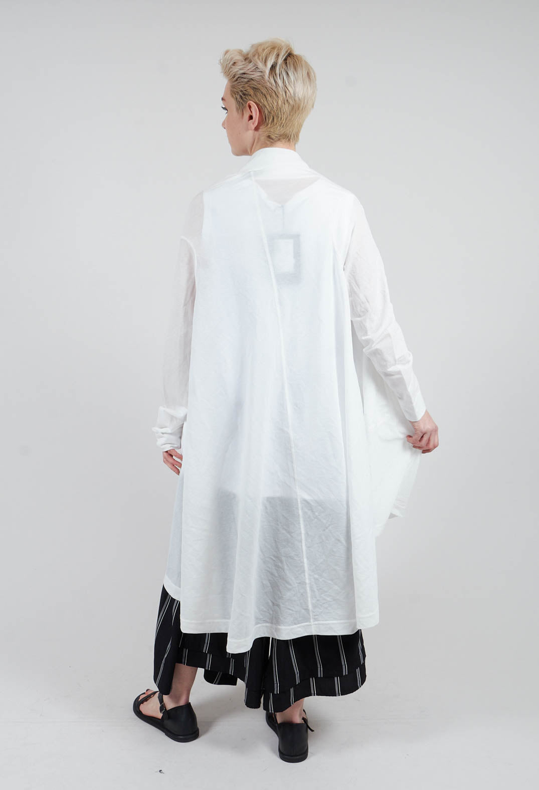 Longline Cardigan in White