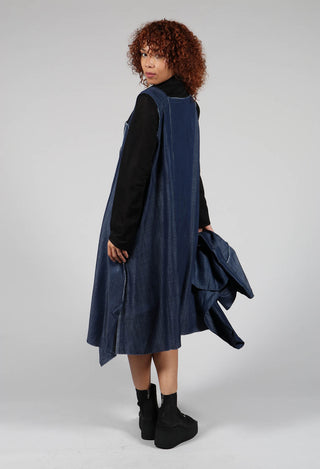 Denim Asymmetric Dress in Blue