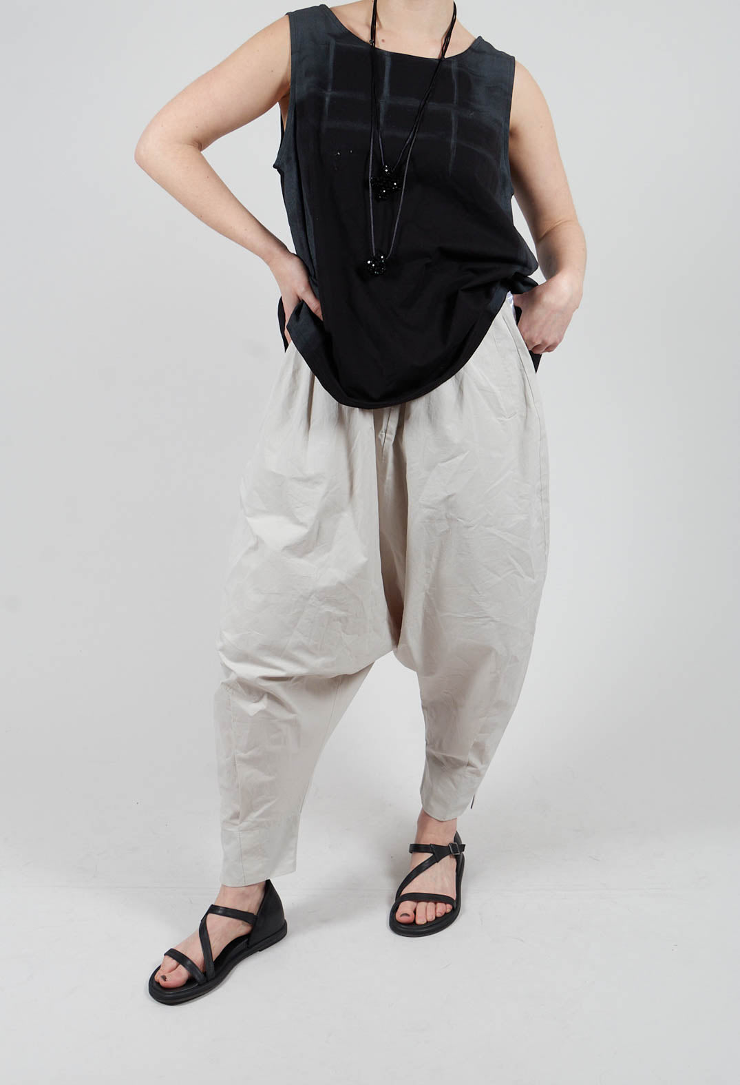 Drop Crotch Trouser in Grey