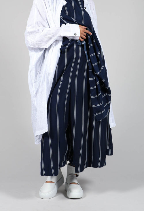 Contrasting Stripe Trousers in Navy