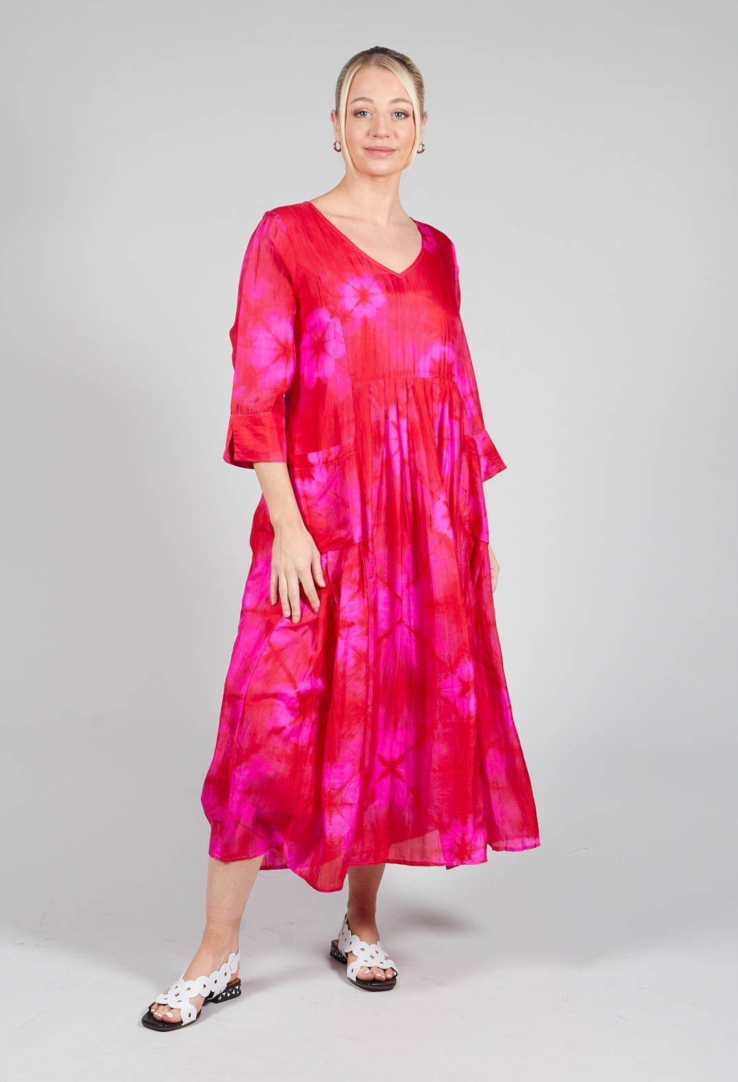 Venus Dress in Red and Fuschia