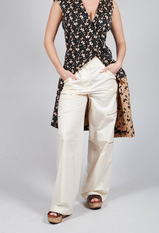 Cotton Cargo Trousers in Latte