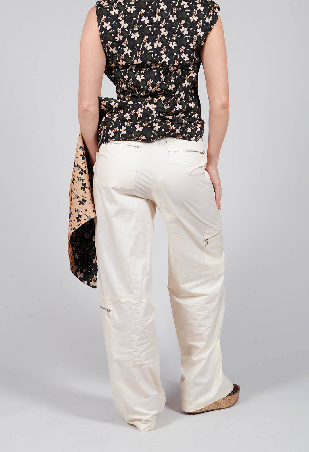 Cotton Cargo Trousers in Latte