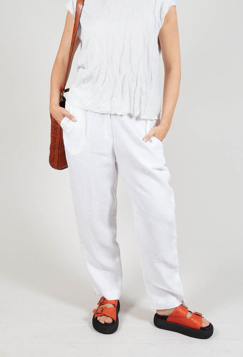 Straight Leg Trousers in White