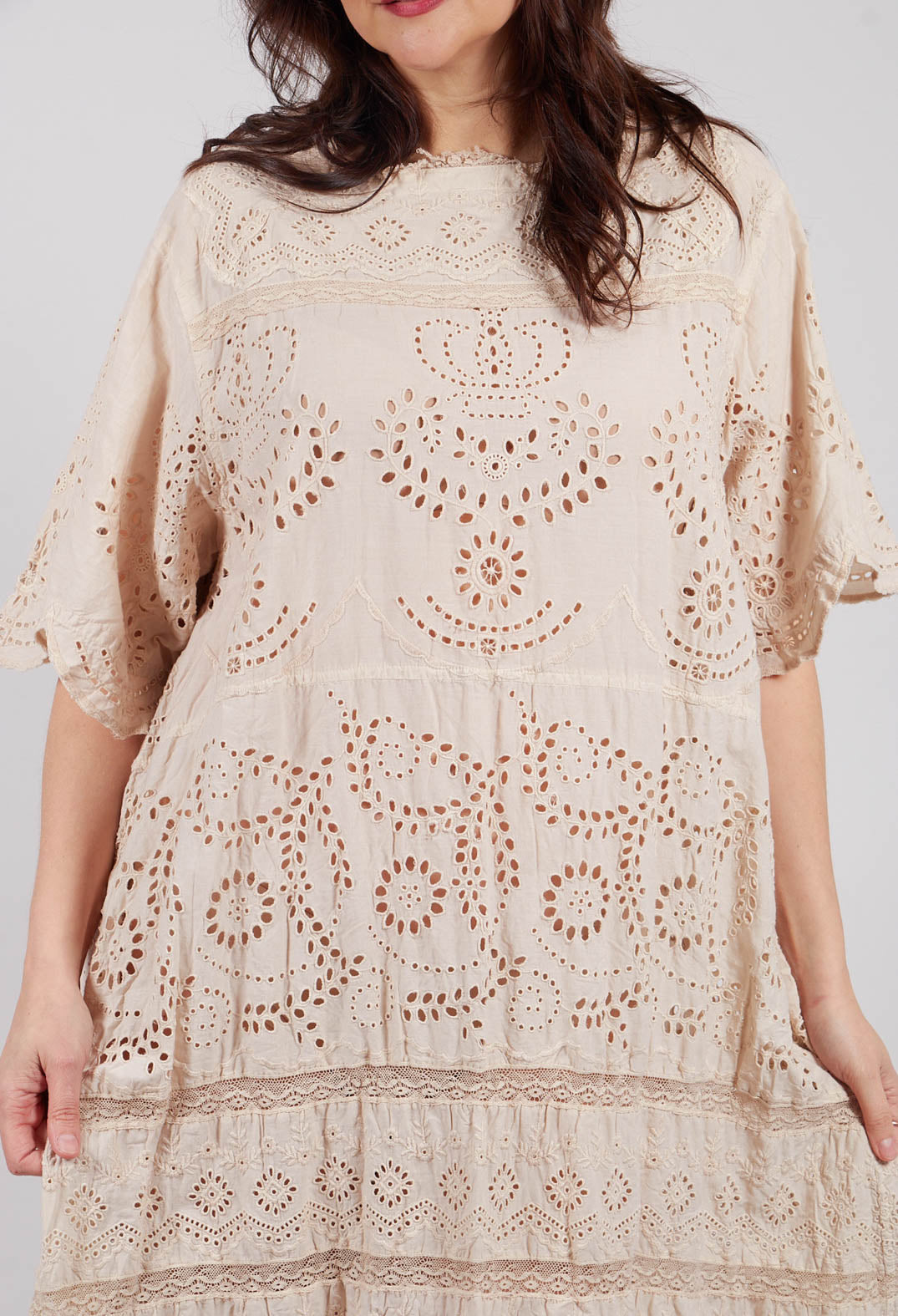 Eyelet Heeren Dress in Moonlight