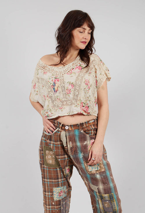 Floral Dejah Cropped Blouse in None