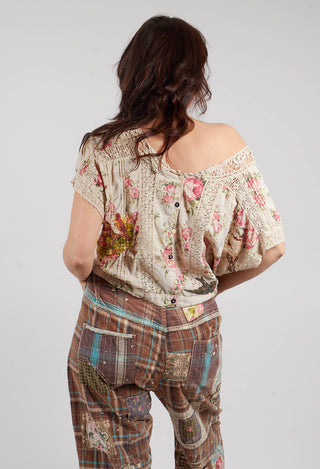 Floral Dejah Cropped Blouse in None