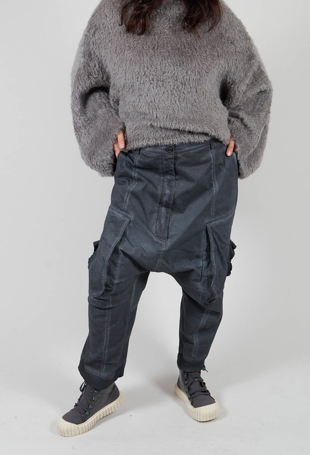 Straight Leg Utility Trousers in Coal Cloud