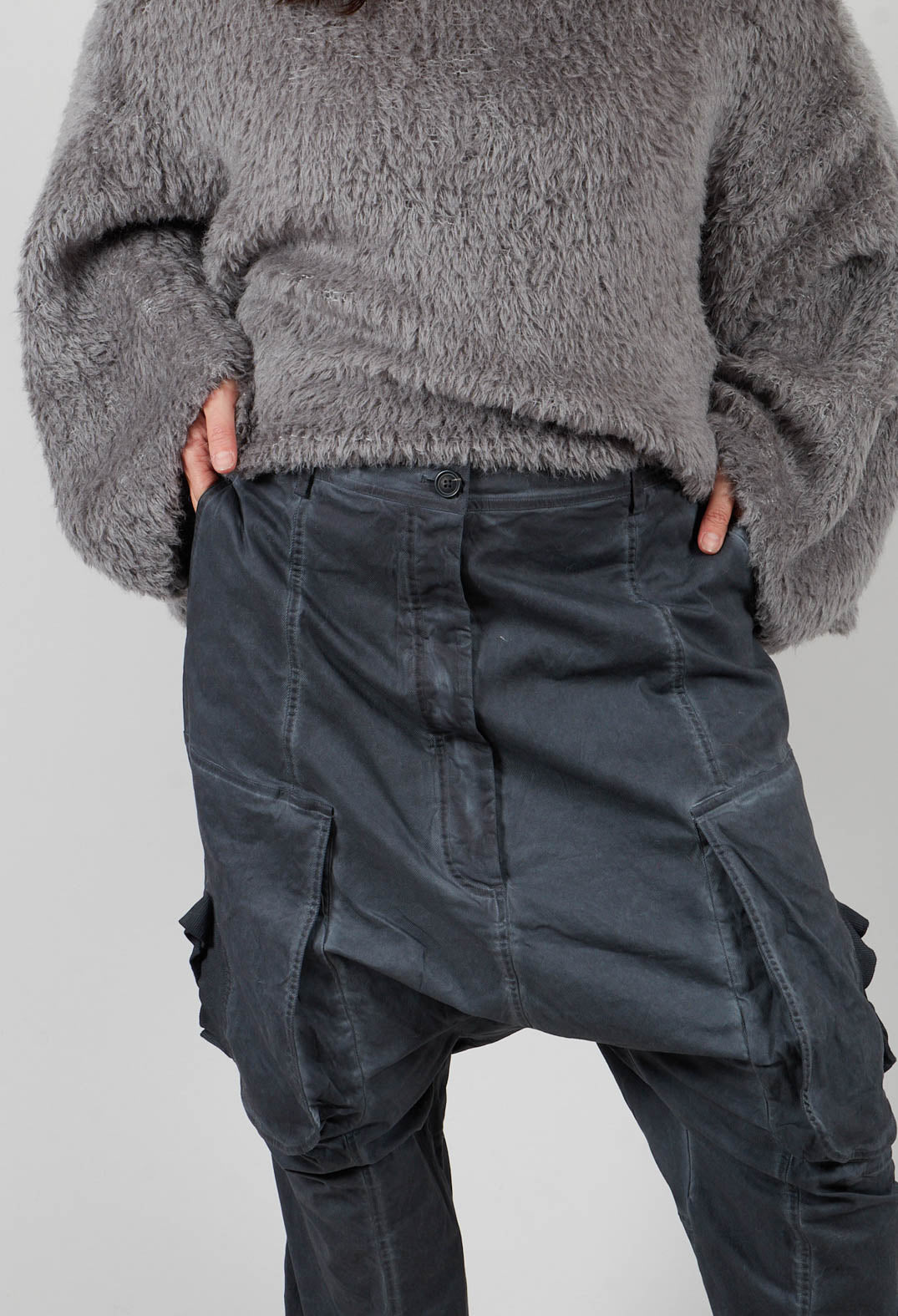 Straight Leg Utility Trousers in Coal Cloud