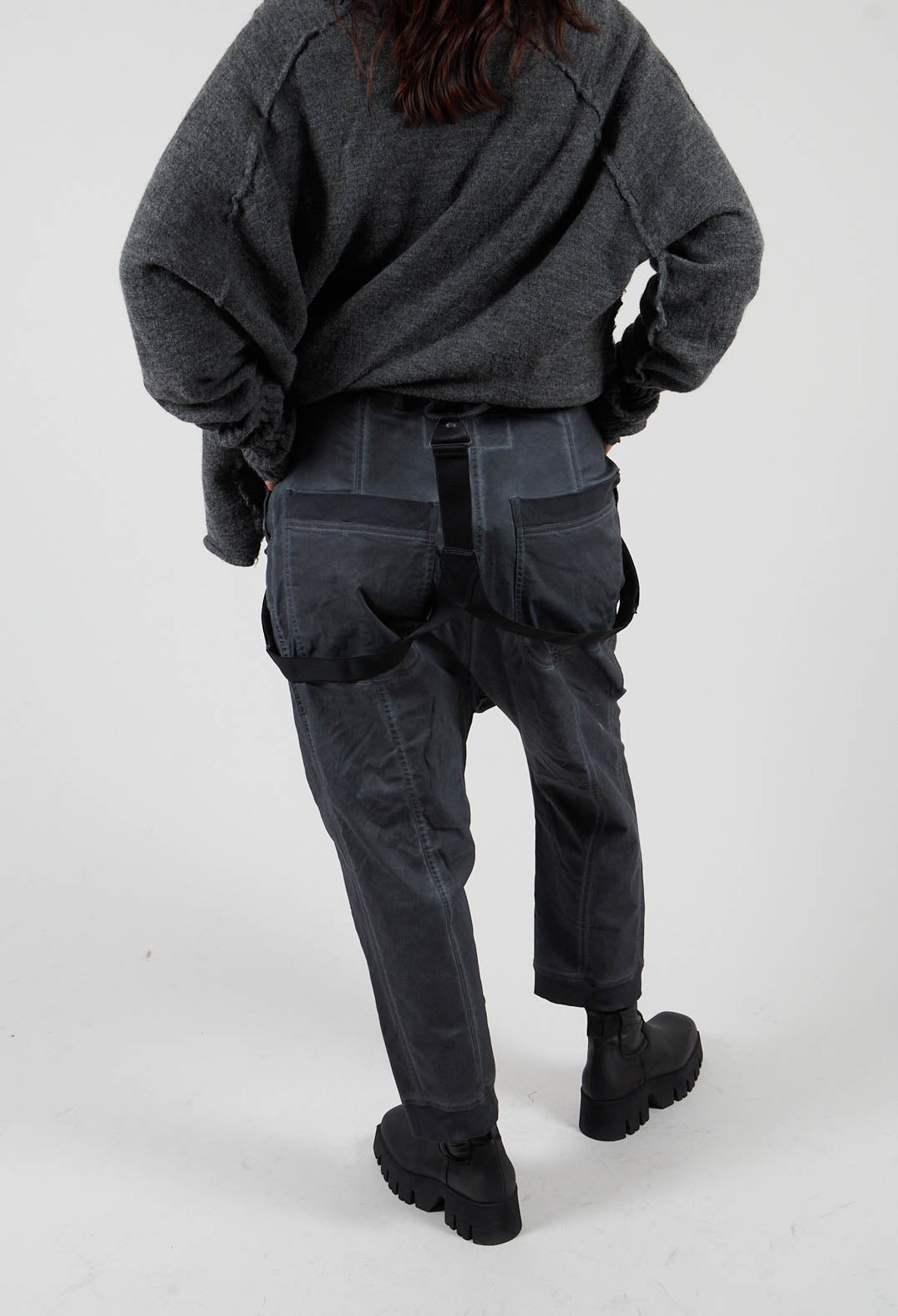 Trousers with Suspenders in Coal Cloud