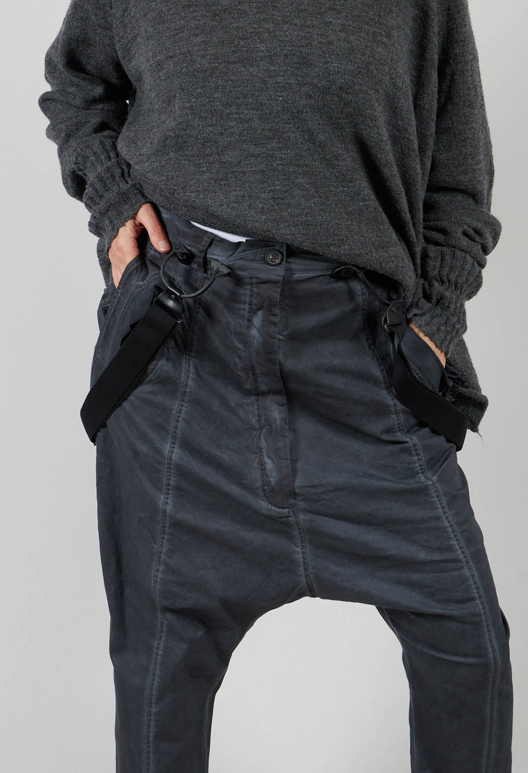 Trousers with Suspenders in Coal Cloud