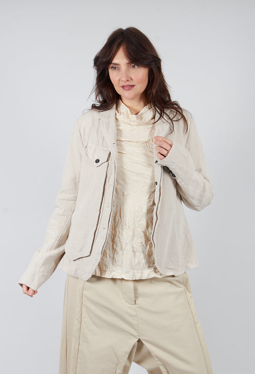 Button Jacket in Bone Mel