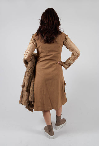 Gathered Dress in Camel