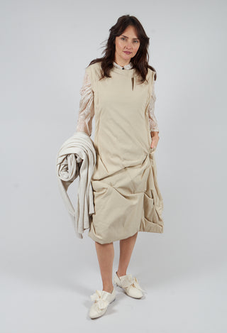 Gathered Dress in Bone