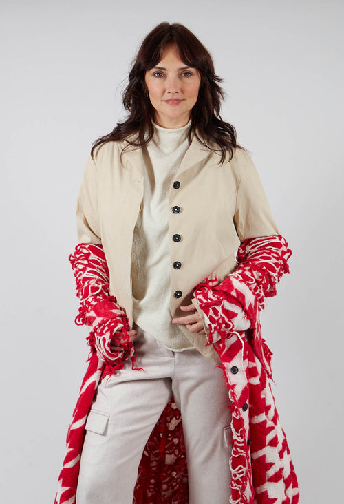 Slim Double Button Jacket in Bone