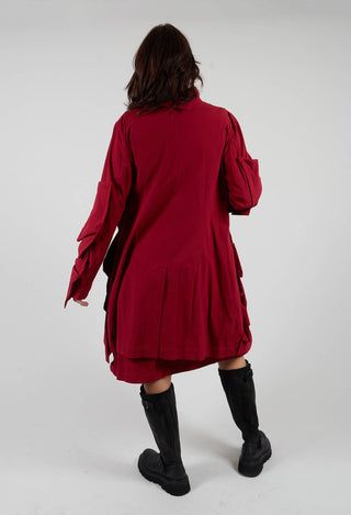 Longline Ruched Coat in Sunset