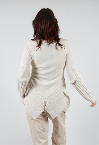 Ribbed Sleeve Jumper in Bone Mel