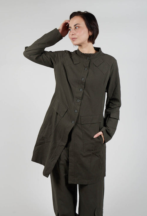 Button Through Utility Coat in Jungle