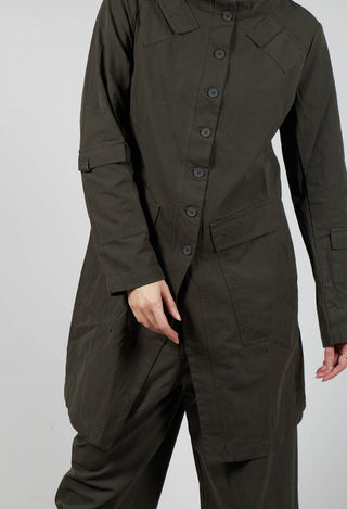 Button Through Utility Coat in Jungle