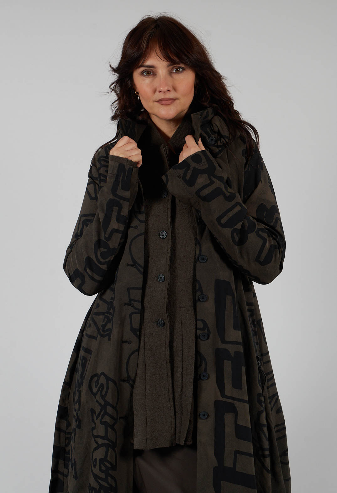 Button Through Coat in Jungle Big Print