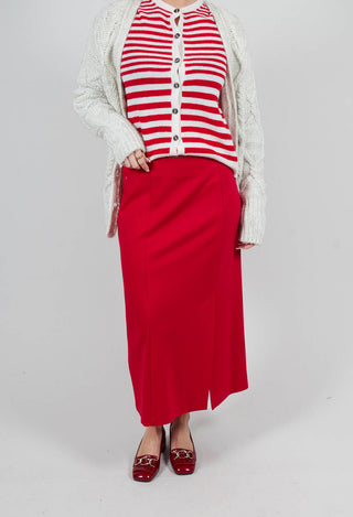 Pencil Skirt with Split in Urban Red