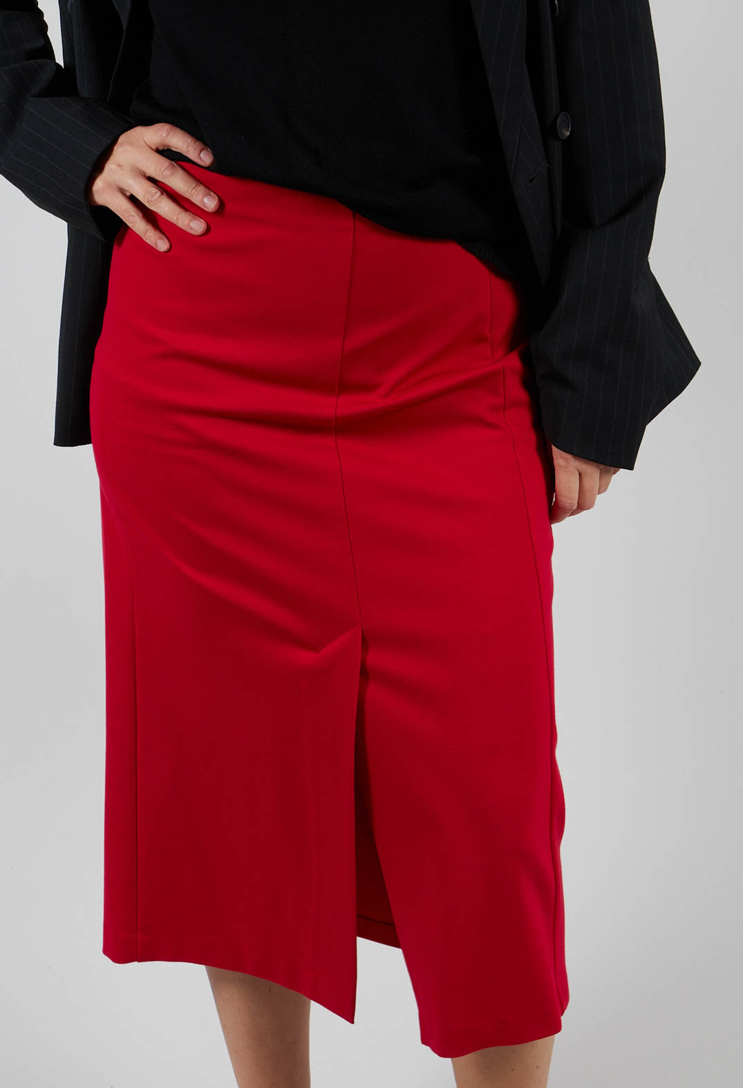 Pencil Skirt with Split in Urban Red