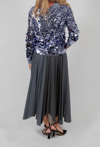 Wrap Pleated Skirt in Dark Grey