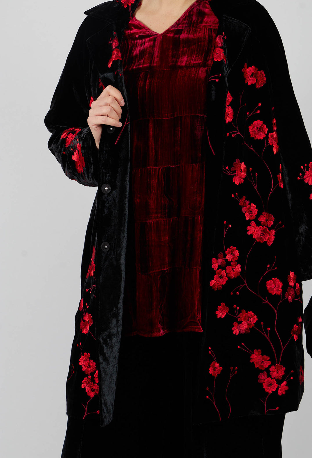 Raimonda Coat in Cherry Black