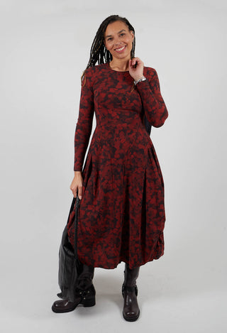 At Length Dress in Red Floral