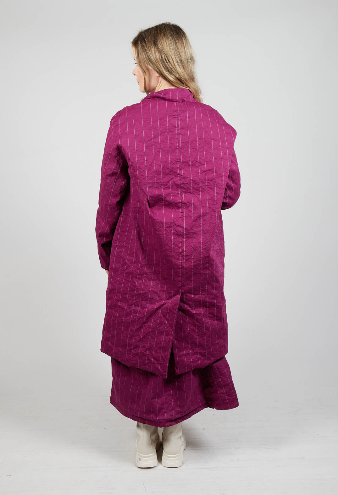 Marta Coat in Mulberry Stripe