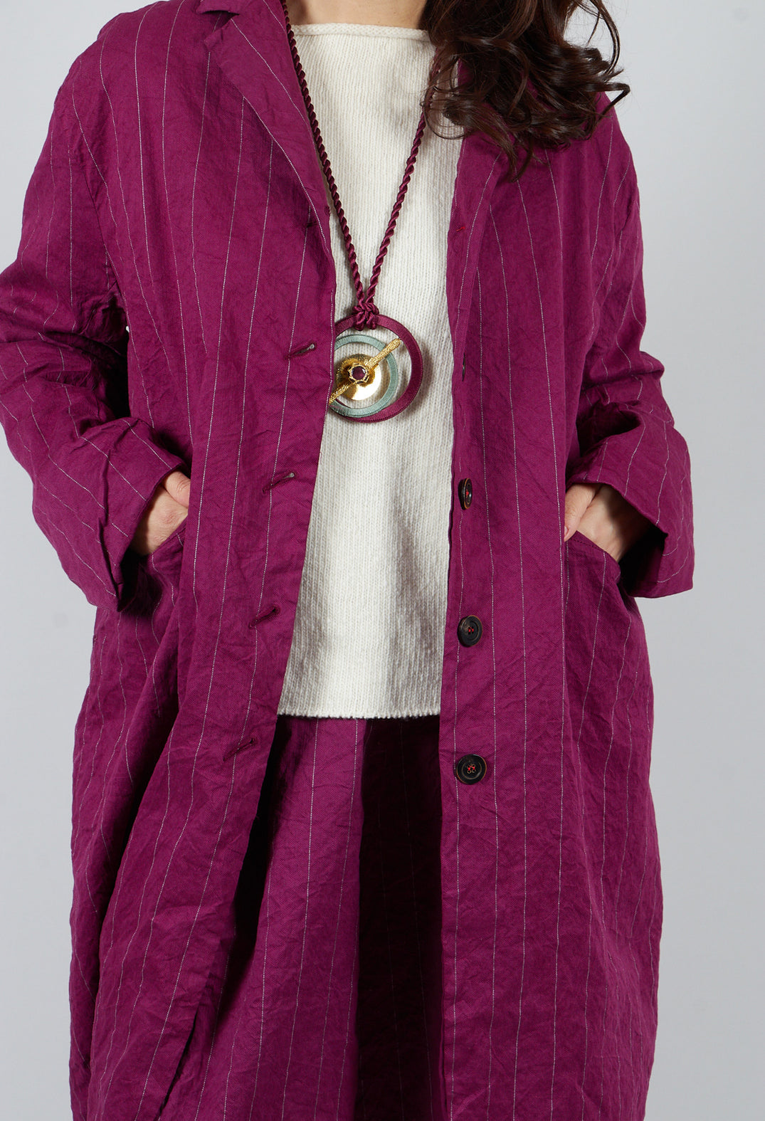 Marta Coat in Mulberry Stripe