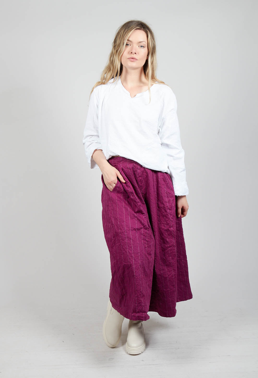 Jleana Skirt in Mulberry Stripe