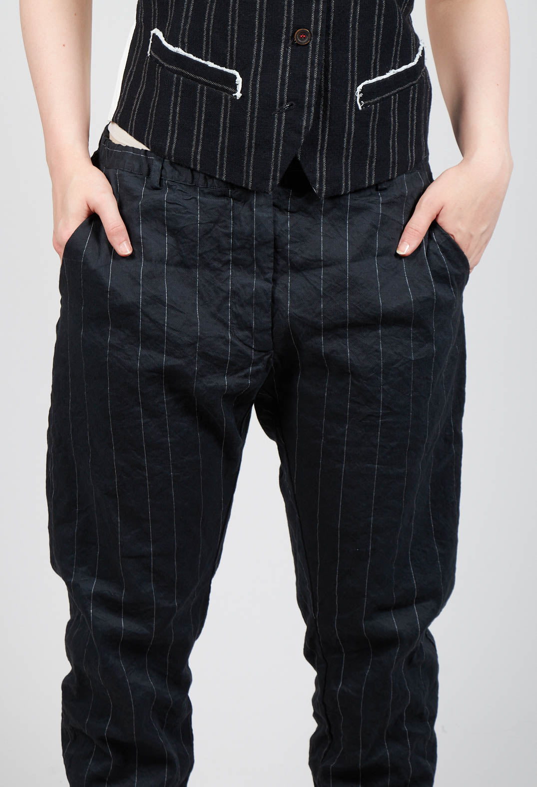 Pietra Trousers in Black Stripe