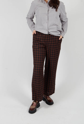 Pull On Trouser in Ebano Check