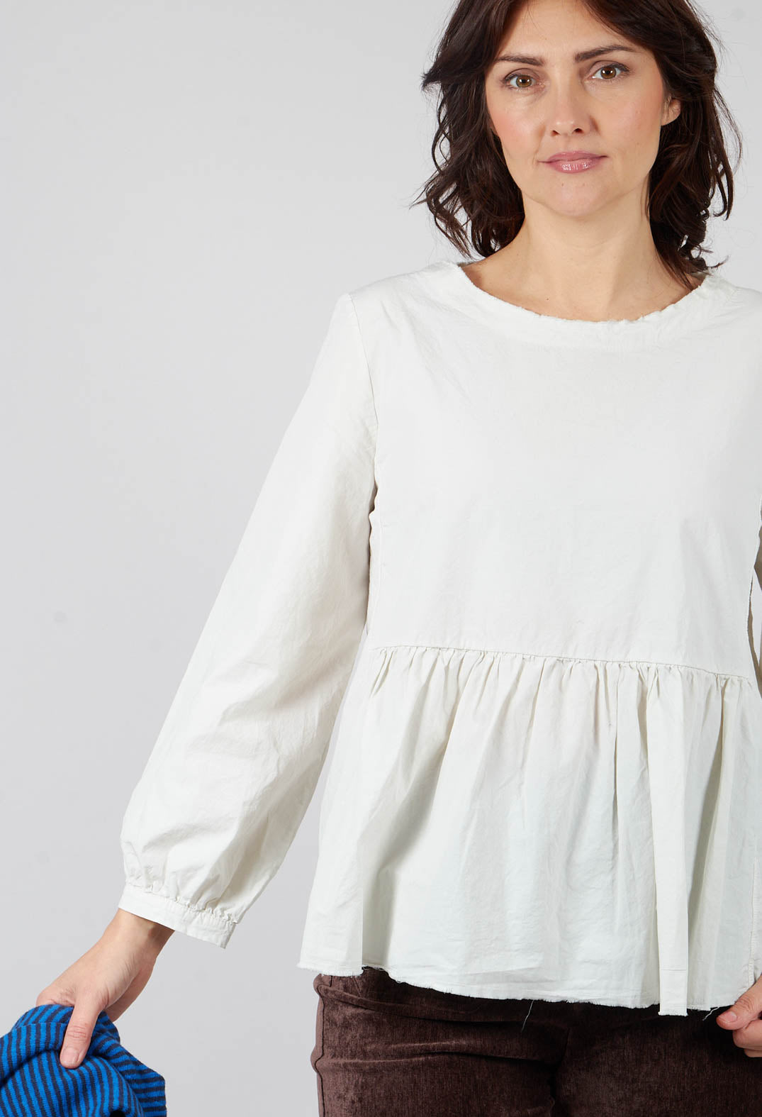 Peplum Style Shirt in Chalk