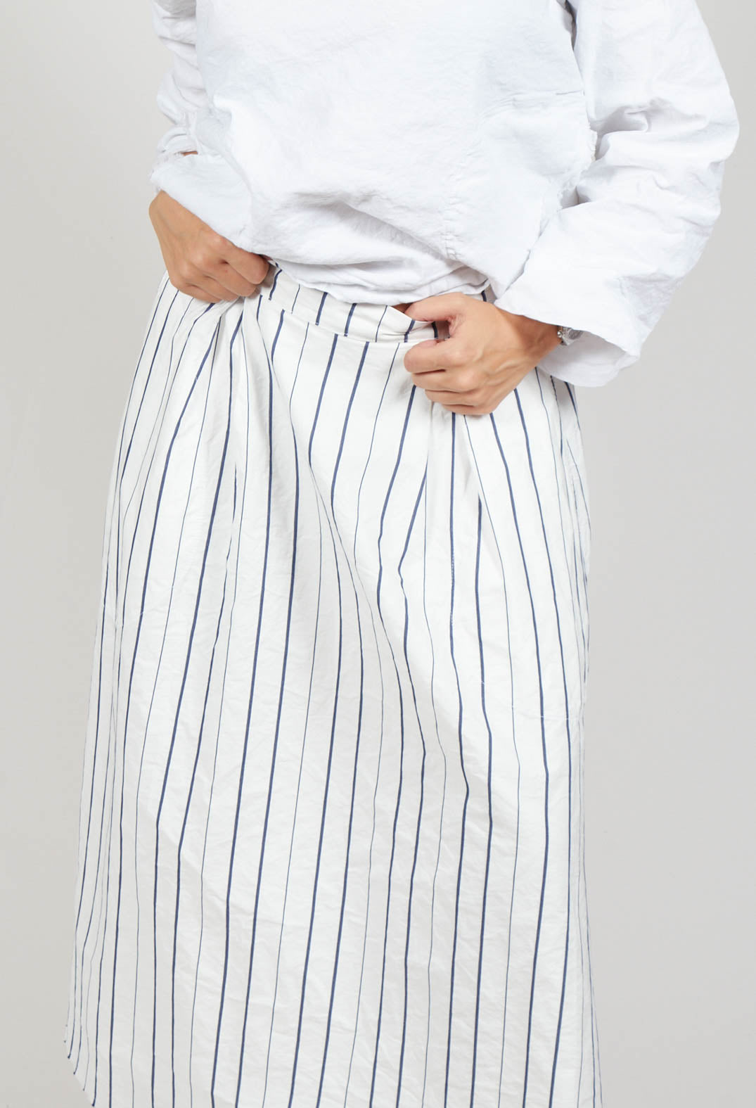 A-Line Skirt in Abisso Stripe