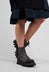 Zip Front Ankle Boots with Cleated Sole in Gasoline Fumo