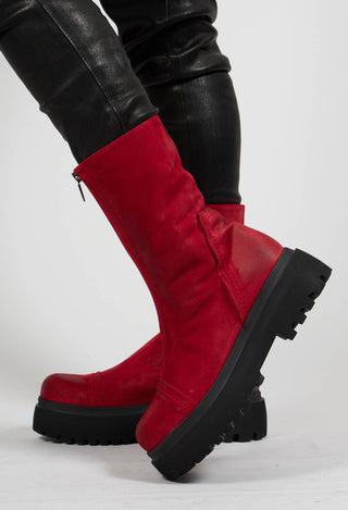 Tall Ankle Boots in London Cherry