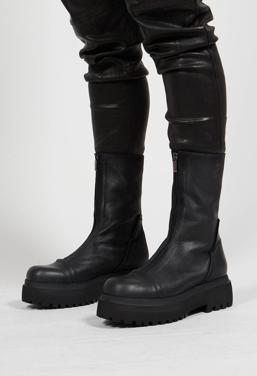 Tall Ankle Boots in Gasoline Nero