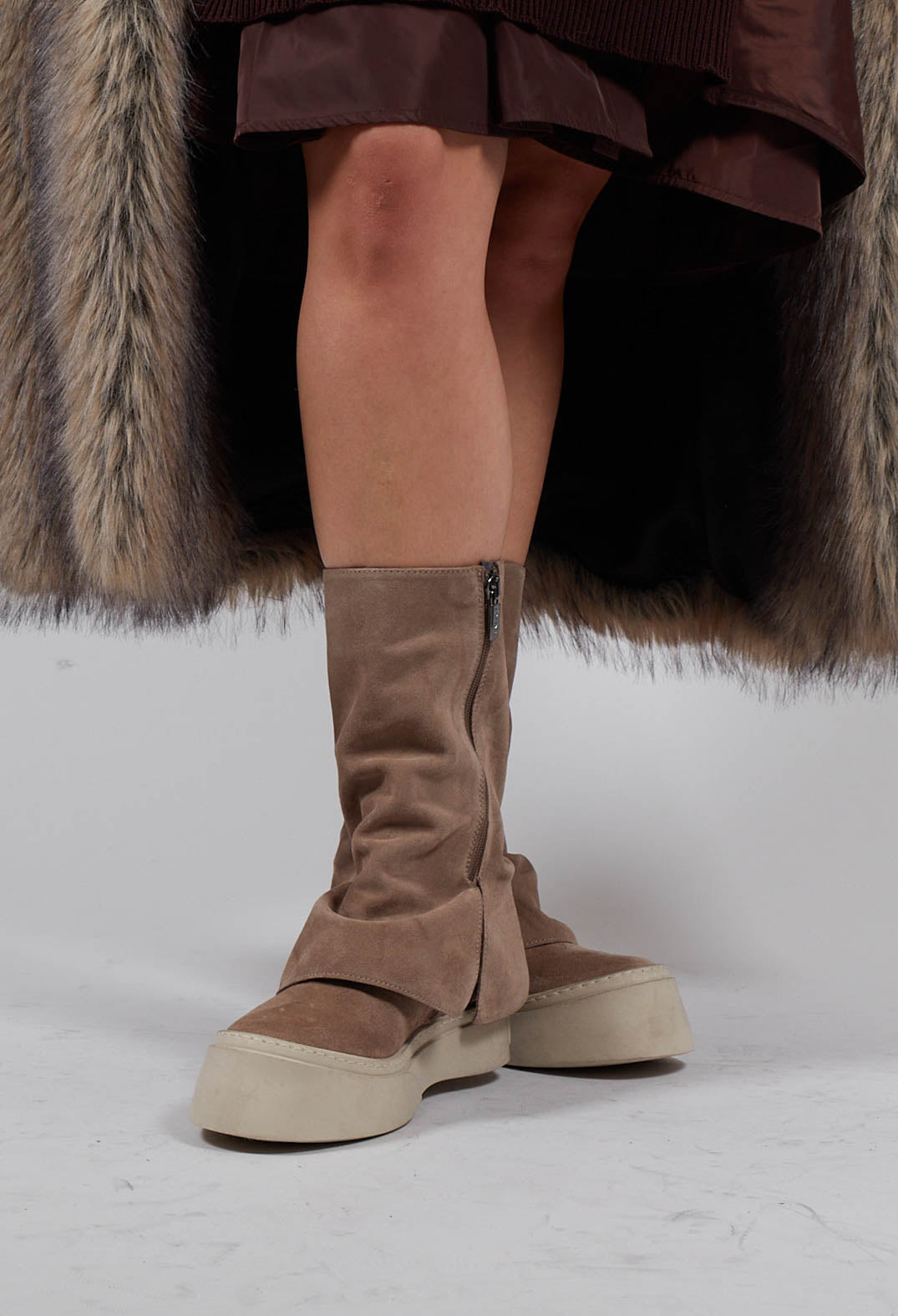 Foldover Boots in London Taupe 2