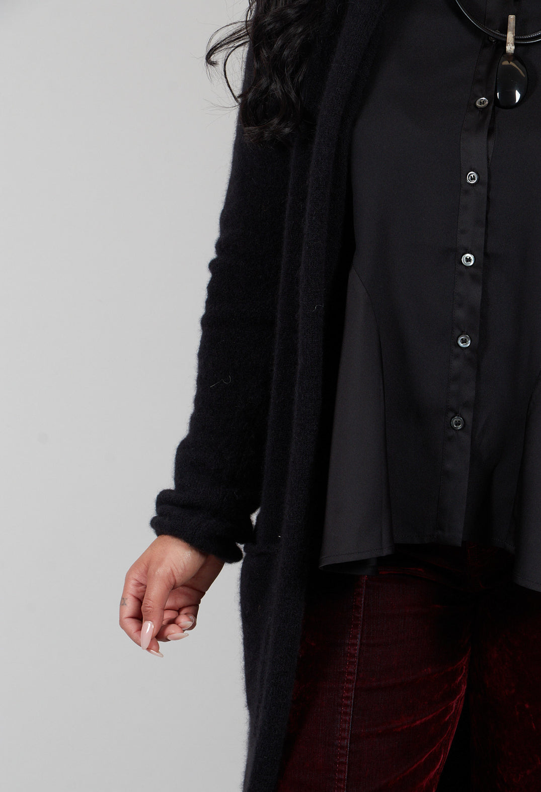 Long Cardigan in Black