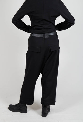 Double Belted Trousers in Black