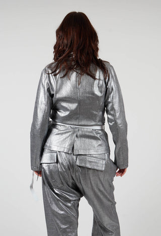 Fitted Clean Jacket in Silver Metallic