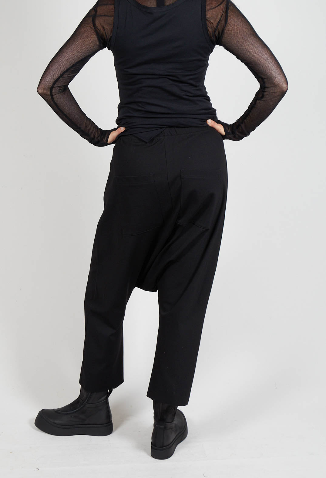 Loose Pull On Trouser in Black