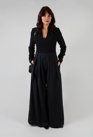 Wide Leg Jumpsuit in Nero