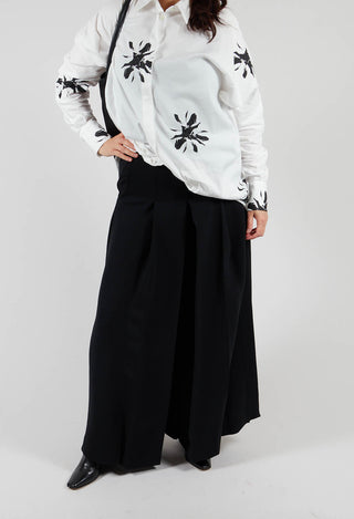 Pleated Wide Leg Pants in Lalabel Nero