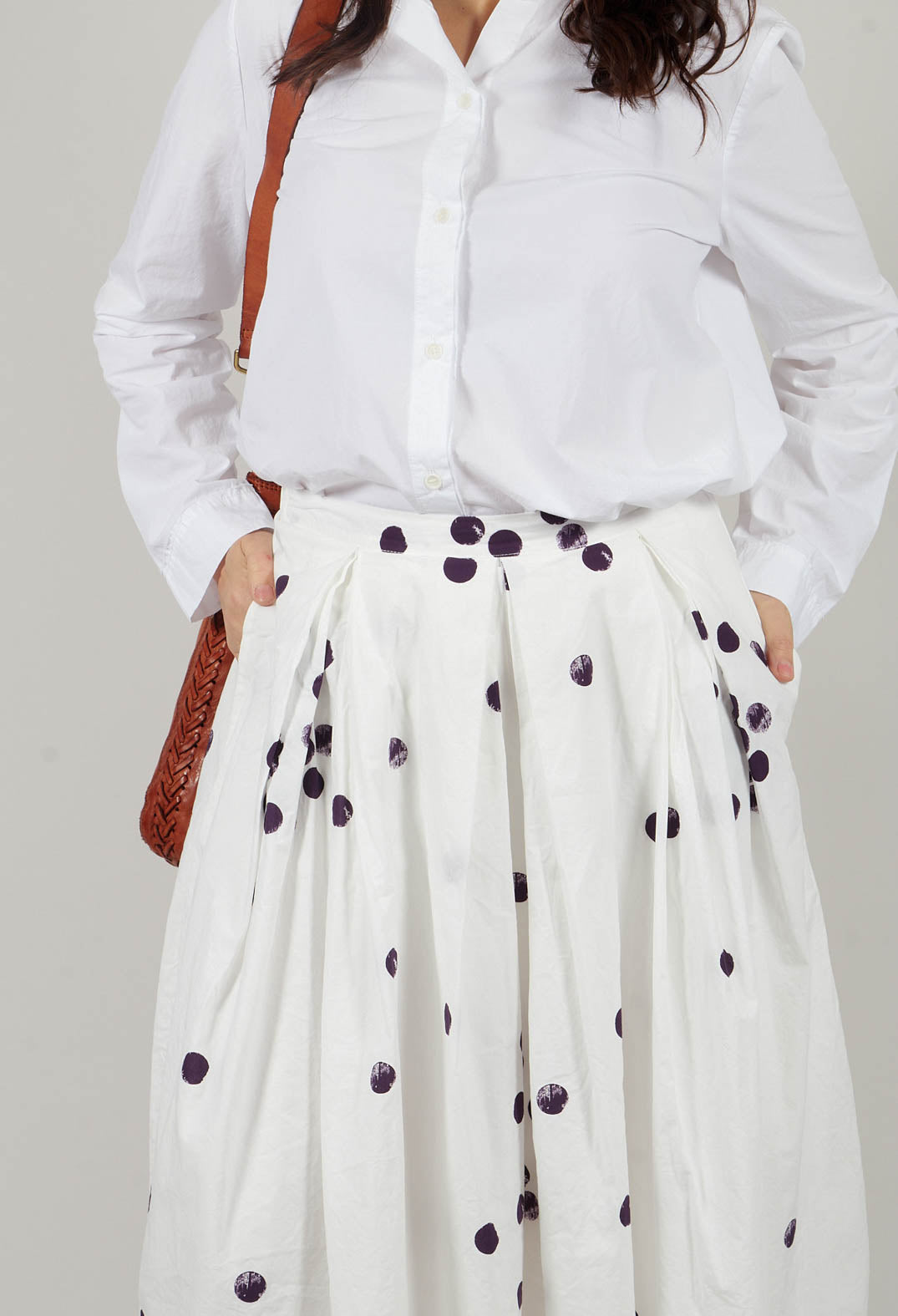 Skirt Print Jnes in Plum Dots