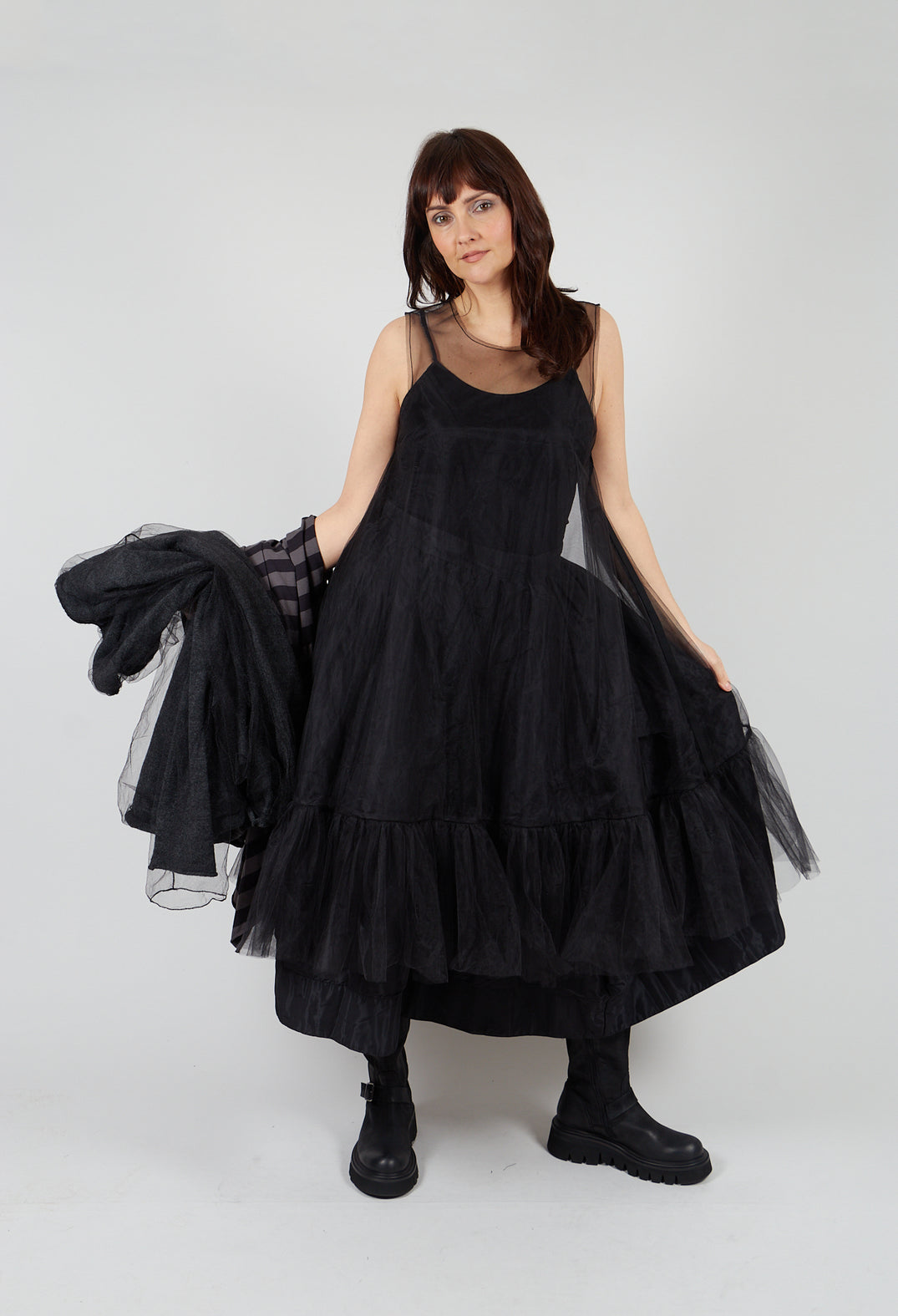 Tutu Mesh Dress in Black